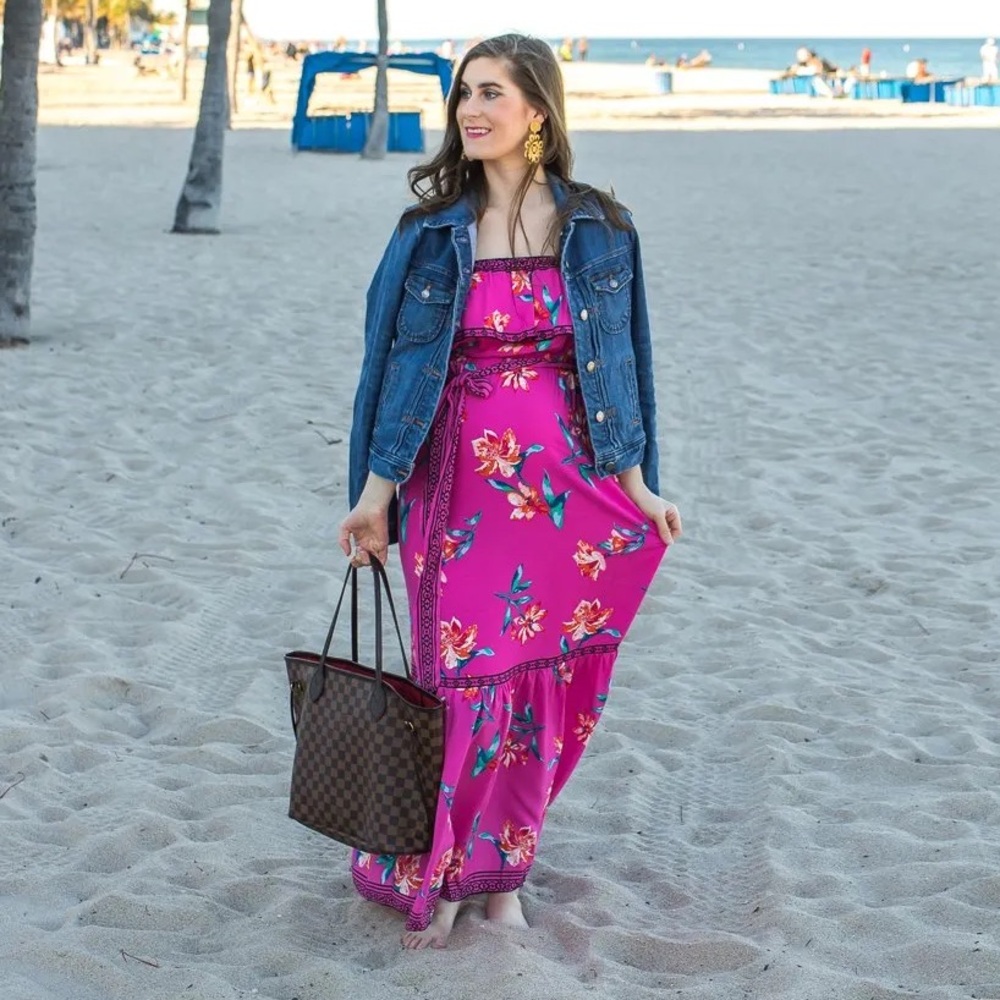 Pinkblush maternity floral maxi dress